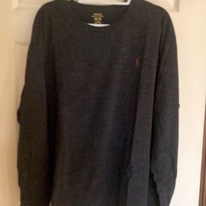 Mens Polo by Ralph Lauren long sleeve t-shirt, dark grey, size XXL